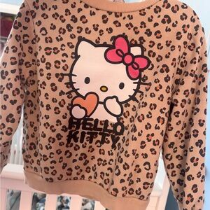 H&M Hello Kitty Sweater Beige Leopard Print Top